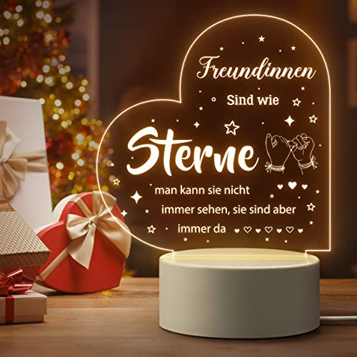 Beste Freundin Geschenke Geburtstag, Geschenke für Beste Freundin, Tolle Abschlussfeier, Einweihungsparty, Weihnachtsgeschenke Geburtstagsgeschenke für Freundin, USB Betriebenes Acryl Nachtlicht Cover