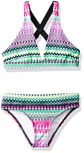 Image of Next by Athena Girls' Wide Band Halter Bikini Top & Jump Start Short Swimsuit Set