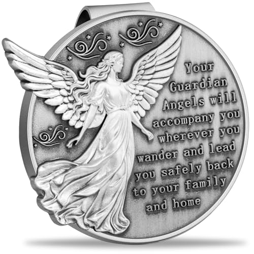 Qflrgon Guardian Angel Visor Clip for Car - A for New Drivers! Christian Car Accessories & Catholic Gifts for Women Faith-Infused Journey Companion 1PCS