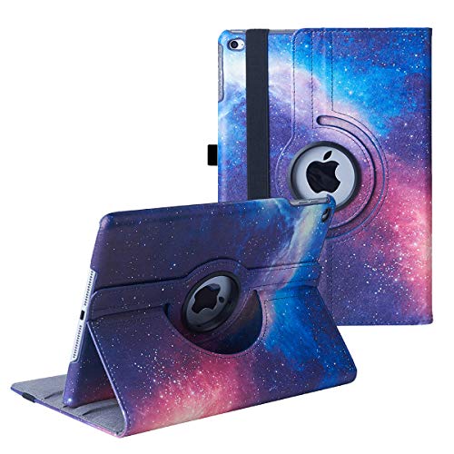New Case for iPad 9.7 inch 2018 2017/ iPad Air 2 Case - 360 Degree Rotating Stand Protective Cover Smart Case with Auto Sleep/Wake for Apple iPad 5th/6th Generation (Galaxy)