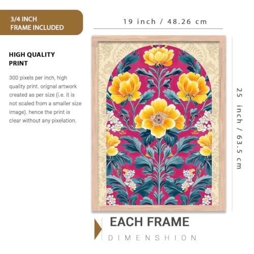 Image of kotart Art Painting With Frame | Paintings Home Decoration For Living Room Bed Room Hotel Wall Decor Digital Reprint Indian Traditional Madhubani Wall Set of 3 (19X25 inch)