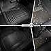 CAR PASS Rubber Car Mats, Waterproof Car Floor Mats All Weather,Car Mat Full Set 3 Piece, Automotive Floor Mat Trim to Fit for Cars Sedans SUVs Trucks, Heavy Duty Anti-Slip Easy Clean, All Black
