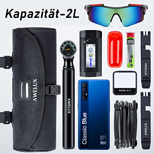 Awelux Bike Handlebar Bag,Bicycle Front Bag,Detachable Shoulder Strap Cycling Storage Bag For Road Mountain Bike,Commuter/Touring Bike Accessories #TOP4