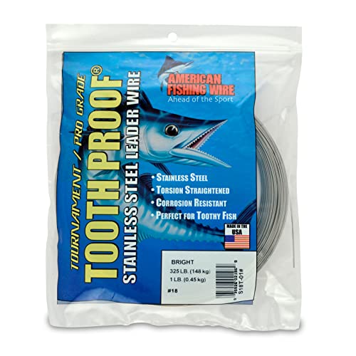 Image of American Fishing Wire Tooth Proof Stainless Steel Single Strand Leader Wire