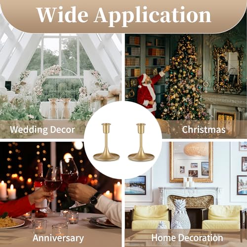 Sziqiqi YSZTZ1393-JUANBIAN-JIN-M-2GE Taper Candlestick Candle Holder - Christmas Table Centerpiece Candle Stick Holders For Wedding Vintage Candleholder Decorations For Thanksgiving Day Birthday Party Event thumb #5