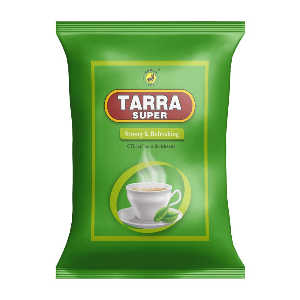 SABAR TARRA SUPER Green |Fine Strong Refreshing Tea | CTC Leaf Tea With Rich Taste | 250 Gram |