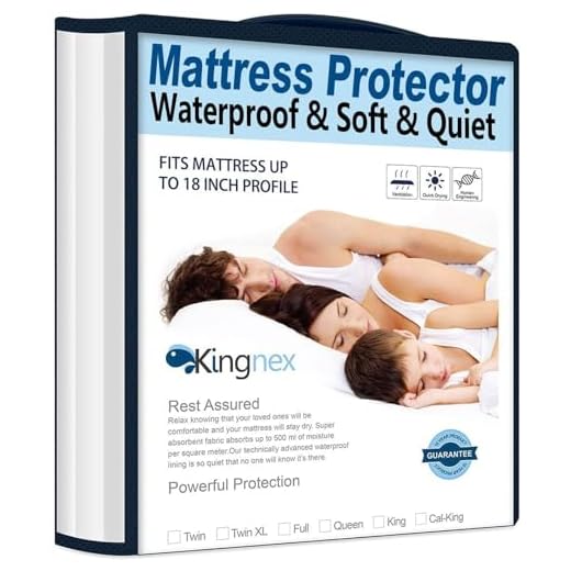 Kingnex Waterproof Bamboo Mattress Protector Queen Size - Fitted 8-18" Deep Pocket Hypoallergenic Breathable Mattress Cover