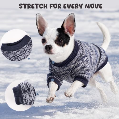 Image of 4 Pack Dog Sweaters for Small Dogs Girl Boy Winter Fleece Clothes Warm Soft Dog Sweatshirt Outfit for Dogs Cats Pet Apparel