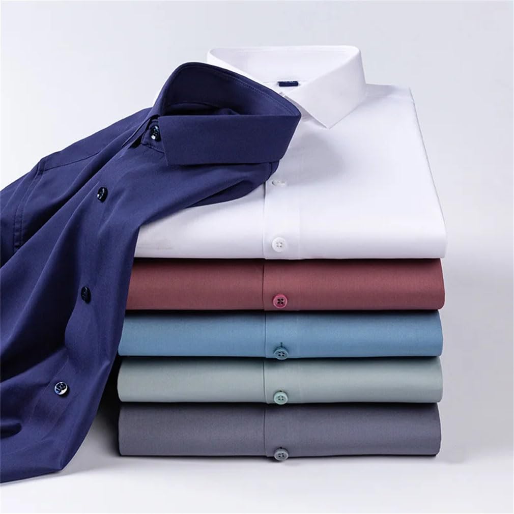 Camisas de vestir para hombre, ajustadas, para negocios, negocios, camisa de manga larga, camisa de oficina, 108, L