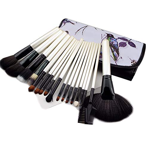 Preisvergleich Produktbild Augen Make Up Pinselset - 18 Makeup Augenpinsel Lidschattenpinsel und Schminkpinsel - Beauty Pinsel Set zum Verblenden von Lidschatten, Kosmetik Puder, Highlighter und Concealer,White