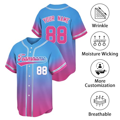 Custom Baseball Jersey Stitched Personalized Team Sport Uniform Women Men miniatura 5