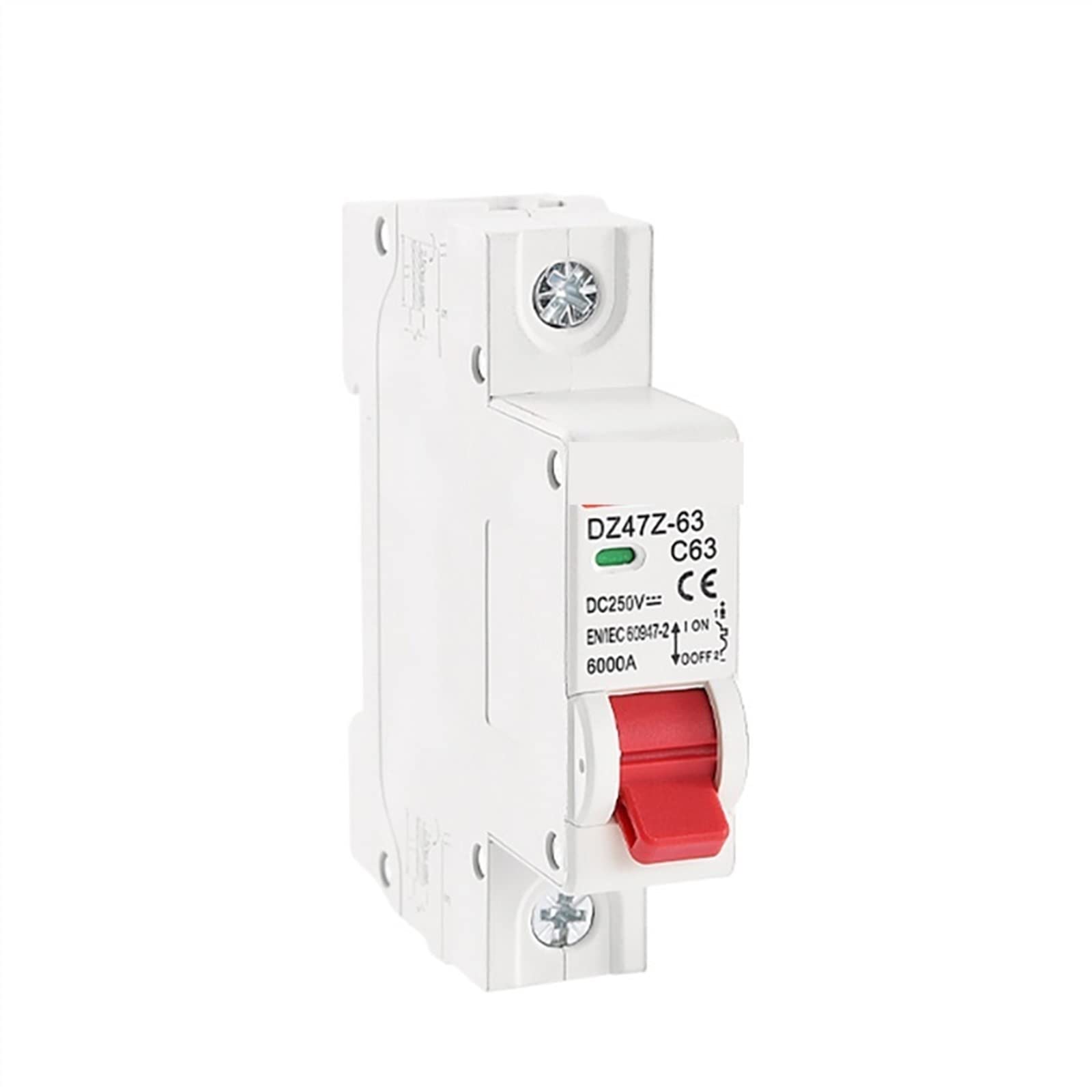 DZ47Z-63 DC MCB 1P 2P 250V 550V 63A 6kA Curve Switch Disjoncteur 1Pcs(1P 250VDC,20A)