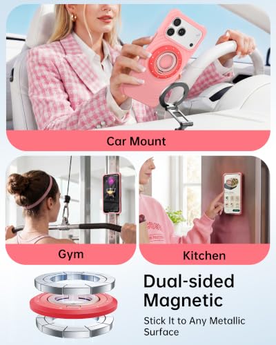Image of SYNCWIRE Magnetic Phone Ring Holder, for MagSafe Phone Grip Stand Kickstand | 360 Rotation, Double-Sided Magnet, Cell Phone Grip Finger Holder, for iPhone 17 16 15 14 13 12 Pro Max, MagSafe Accessories