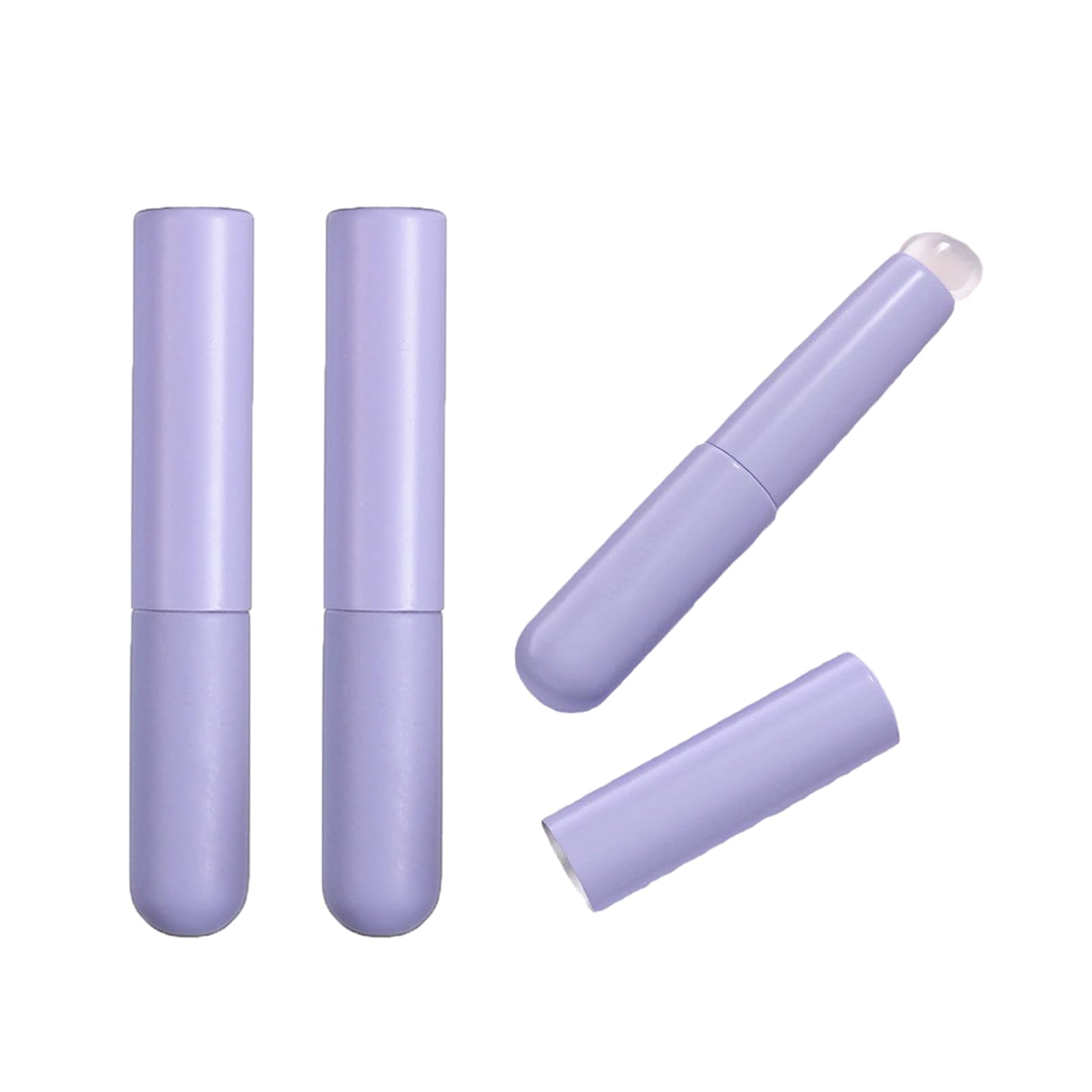 Sicheii 3Pcs Soft Silicone Lip Brush with Cover, Portable Lip Balm Makeup Applicator