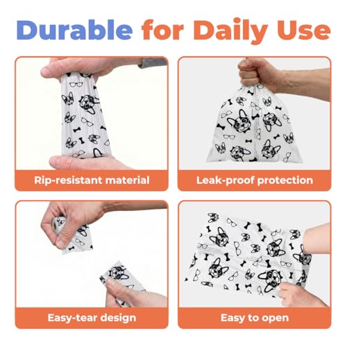 Image of Best Pet Supplies Dog Poop Bags for Waste Refuse Cleanup, Doggy Roll Replacements for Outdoor Puppy Walking and Travel, Leak Proof and Tear Resistant, Thick Plastic - White, 150 Bags