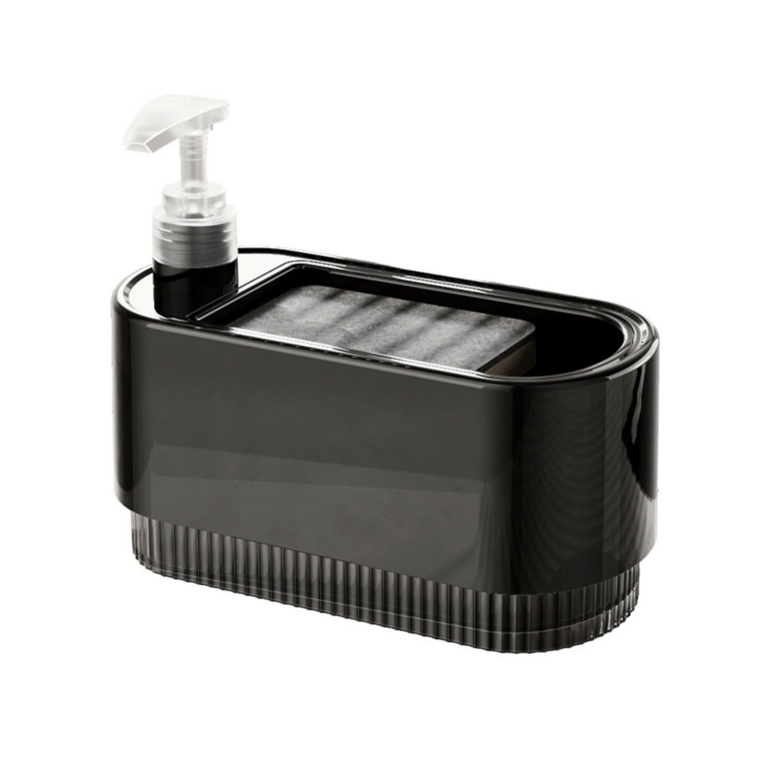 Press Type Soap Dispenser Sponge Holder Leakproof Kitchen Organiser for Liquid Detergent Storage Easy Press Dishwashing Dispenser