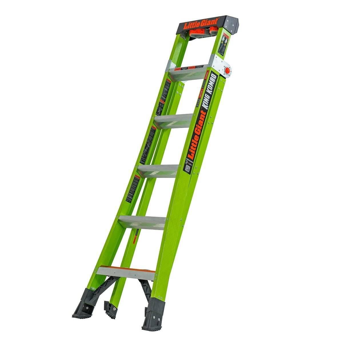 Little Giant King Kombo - Escalera 3 en 1 de 5+4 peldaños con Almohadilla giratoria, Color Verde 13580