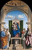 XcBAIHOUD Famoso Lienzo con Imagen Impresion Lienzo Lady in trono con Bambino e Santi Pietro Romualdo Benedetto di Battista Cima Da Conegliano para la...
