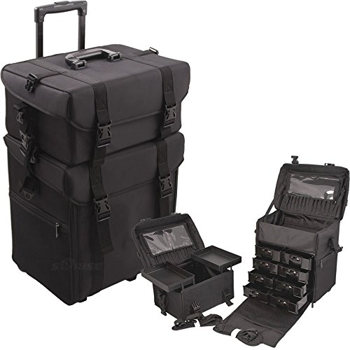 2 in 1 Soft Professional Rolling Train Cosmetic Makeup Case NR2