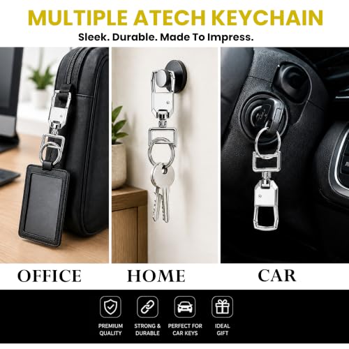 Image of Storite Heavy Duty Metal Carabiner Keychain with Swivel Key Ring, Premium Key Holder for Car, Home & Office Keys