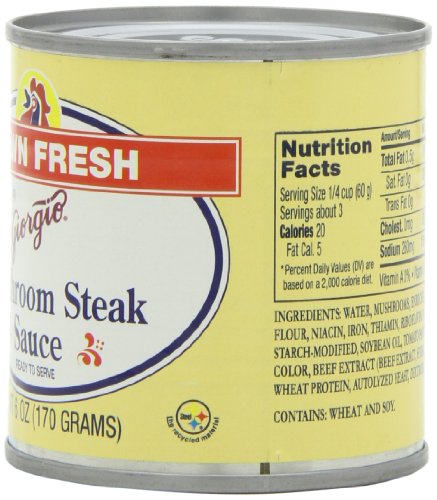 Giorgio Dawn Fresh Mushroom Steak Sauce, 6-Ounce (Pack of 12)