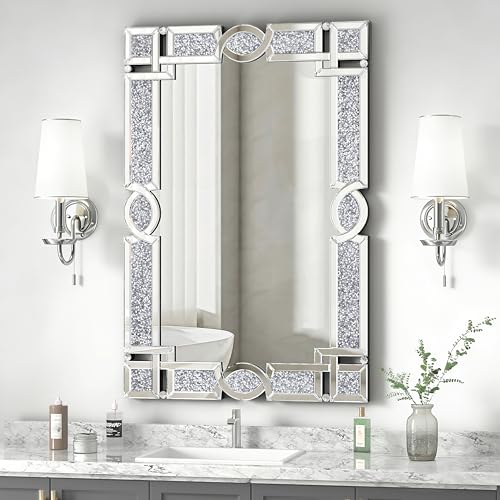 Image of Bathroom Vanity Mirrors for Over Sink, 28x39 Inche Bedroom Mirrors for Wall, Wall Mirrors Decorative for Living Room, Decorative Mirror for Decor, Entryway Wall-Mounted Mirror