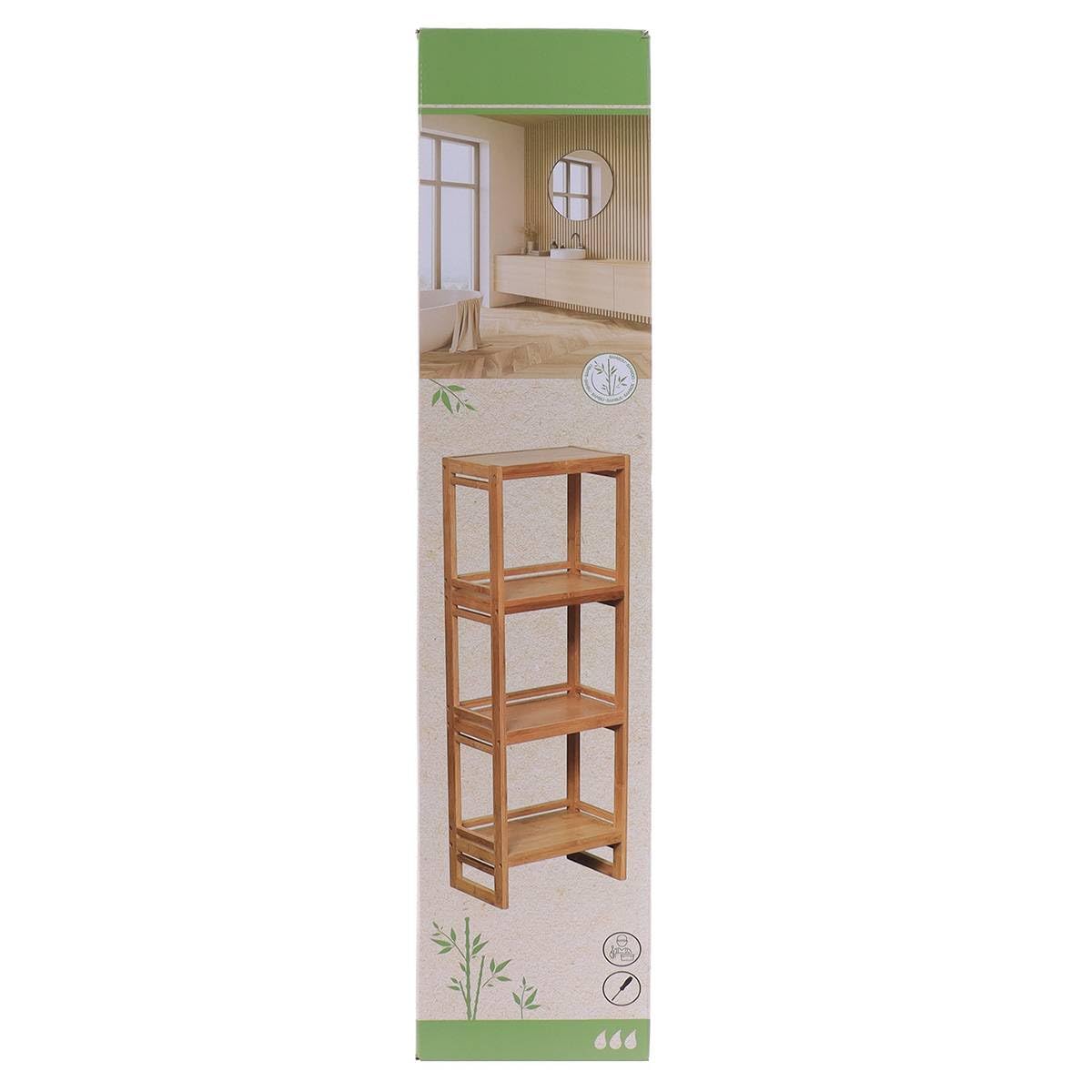 Tendance - Meuble bambou/mdf 4 etageres - bambou/mdf