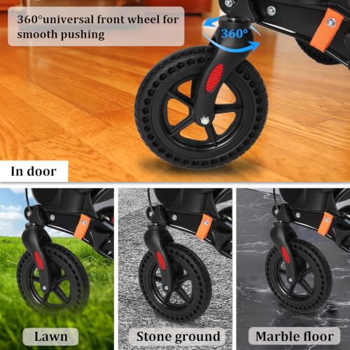 Image of Aojin Rollator Walker for Seniors, Lightweight Foldable All Terrain Rolling Walker with seat, Aluminum Walkers with 8 inch Rubber Wheels (Gray)