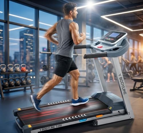 Image of Motorised Treadmill 150kg Weight capicity for Home Gym, Electric Running Machine with Digital Display, 6.5 hp Motor, 18km /h top Speed, Air Cushion Layer (1 Year Warranty) (T450)