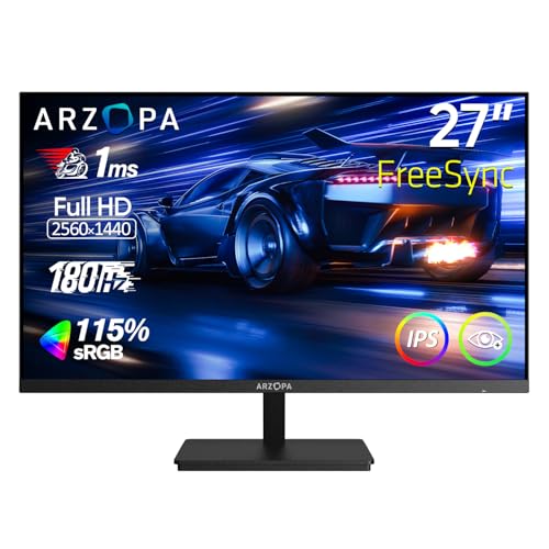 Arzopa Monitor Gaming 27 Pulgadas 180hz 2k Qhd 2560x1440 Respuesta Rápida De 1ms Pantalla De Pc Para Computadora Ips 115 Srgb, Compatible Con G-Sync,Freesync,Eye Care,Vesa Dp1.4, Hdmi 2.0, Type-C Arzopa Monitor Gaming 27 Pulgadas 180hz 2k Qhd 2560x1440 Respuesta Rápida De 1ms Pantalla De Pc Para Computadora Ips 115 Srgb, Compatible Con G-Sync,Freesync,Eye Care,Vesa Dp1.4, Hdmi 2.0, Type-C