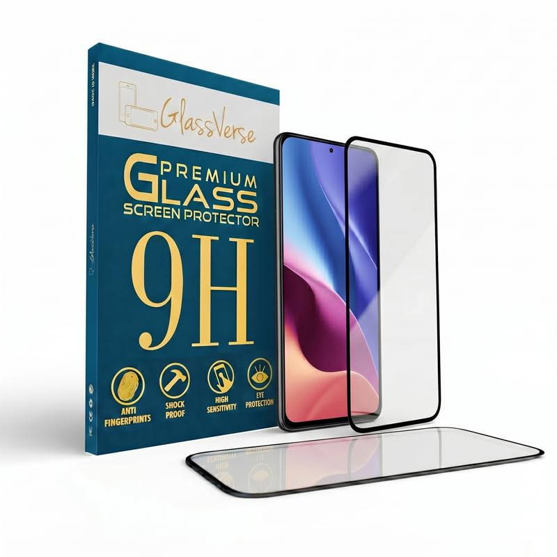 Image of GlassVerse 9H Gorilla Tempered Glass for Redmi K40 Pro | HD Clarity Screen Protector, Ultra Strong 9H Protection, Edge to Edge, Case Friendly, Hassle-less Installation Kit Included. (Pack of 2)