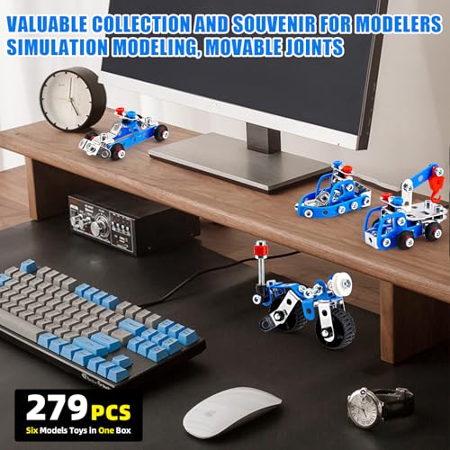 Stem Building Toys for Boys Age 8-12,Police Toys 6 Mini Metal Model Set for Kids,Erector Set for Boys Age 8-12,Assembly Science Kit Educational Gifts For Kids 8 9 10 11 12-16 Years Old(279 Pieces) - Image 5