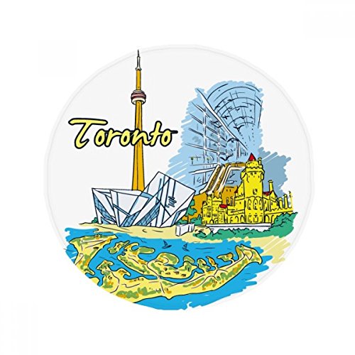 Tapis de sol pet rond 80cm au design Canada saveur de Toronto multicolore