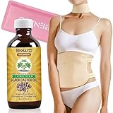 Cold Pressed Organic Castor Oil in Glass Bottle,Castor Oil for Liver Detox,Cleanse,Castor Oil Pack Wrap for Waist and Thyroid Neck,Organic Castor Oil Pack Kit.(Certified Organic Castor Oil Included.