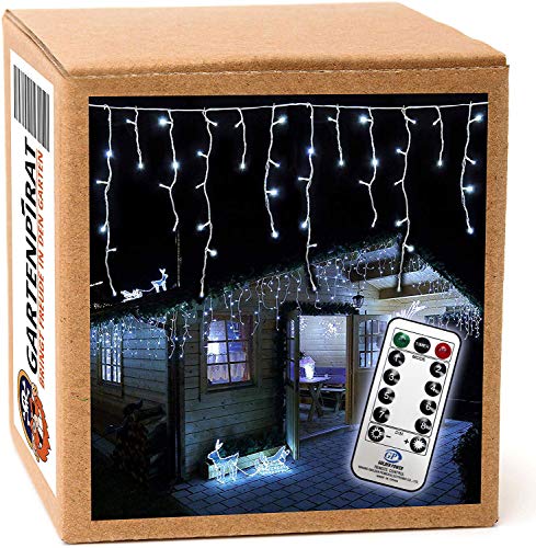 Preisvergleich Produktbild 480 LED Lichterkette Eisregen kaltweiß 12m Timer Programme Fernbedienung Dimmen außen