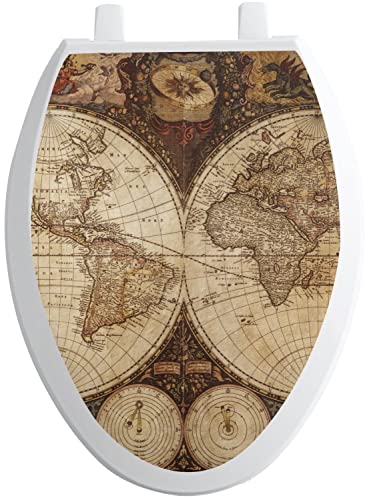 RNK Shops Vintage World Map Toilet Seat Decal - Elongated