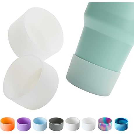 2 Pack Silicone Sleeve Compatible for Quencher 40 oz Water Bottle, 20oz&30oz...
