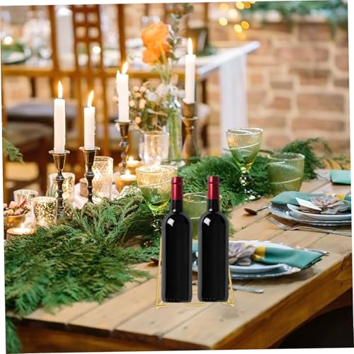 Soporte de vino de hierro moderno para 2 botellas miniatura 5