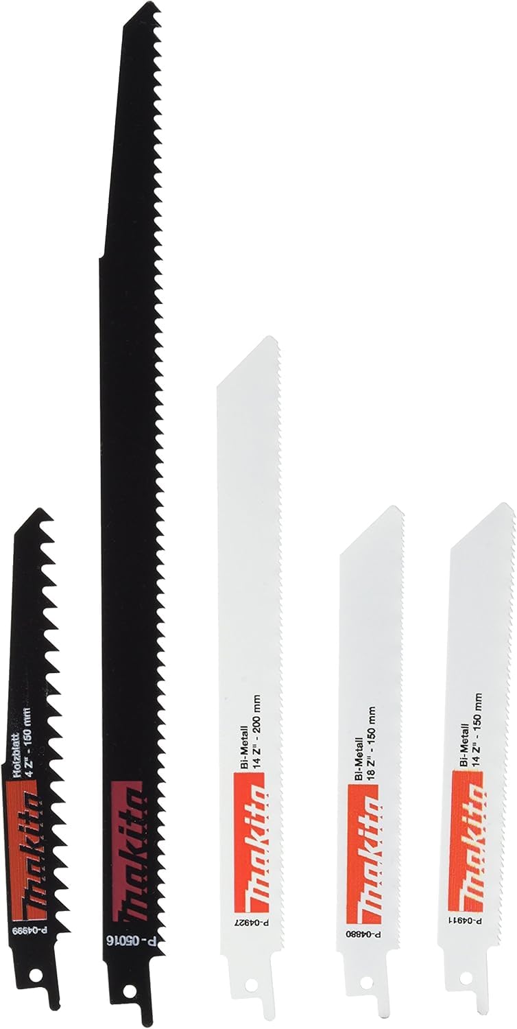 Makita Jr3070Ct Piła, Czarny/Niebieski, 550 mm x 130 mm x 310 mm & Makita P-83945 zestaw brzeszczotów do piły szablastej