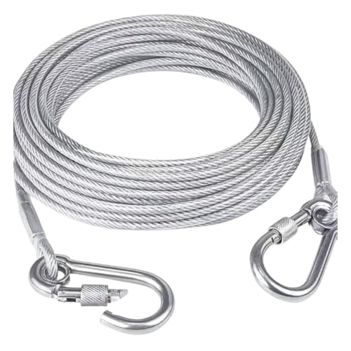 Image of Heavy Duty Clothesline Rope 10M Steel Wire with Hooks Silver
