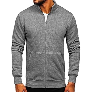 Shanfetl Men’s Full Zip Up Active Track Jacket Zipper Mock Neck Sweatshirts Casual Long Sleeve Top with Pocket