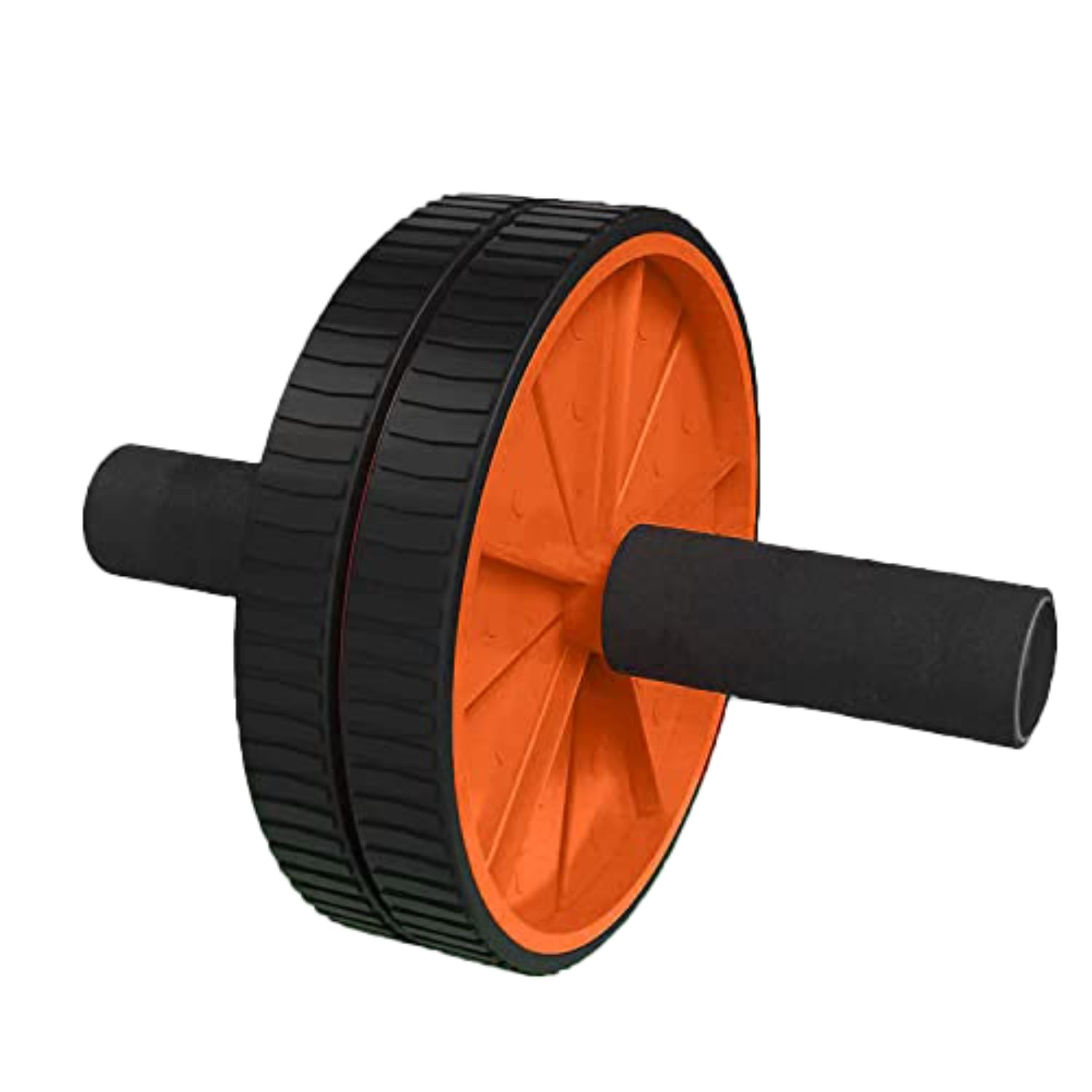 Strauss Double Wheel Ab & Exercise Roller | Anti-Skid Wheel Base, Non-Slip PVC Handles with Foam | Ideal for Home, Gym Workout for Abs, Tummy, (Orange)-image-14