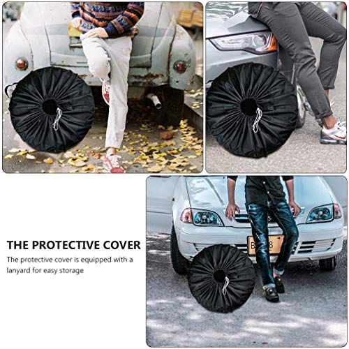 FAVOMOTO 4 Peças de Pano Oxford para Pneus de Borracha Protetora Contra Poeira da Roda Sobressalente