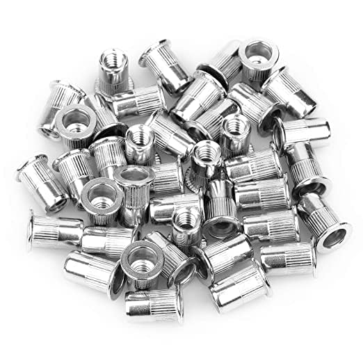 Sponsored Ad - Rivet Nut Zinc Plated M6 Flat Head Metric Threaded Rivetnut, Insert Nut, insert Rivet Nut (Pack of 100)