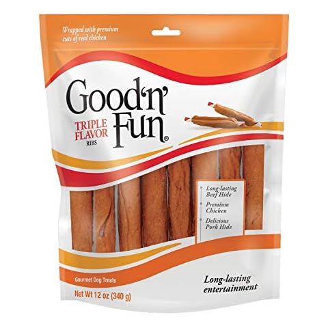 Good ’n’ Fun Triple Flavor Ribs, Rawhide Snack for All Dogs Cover