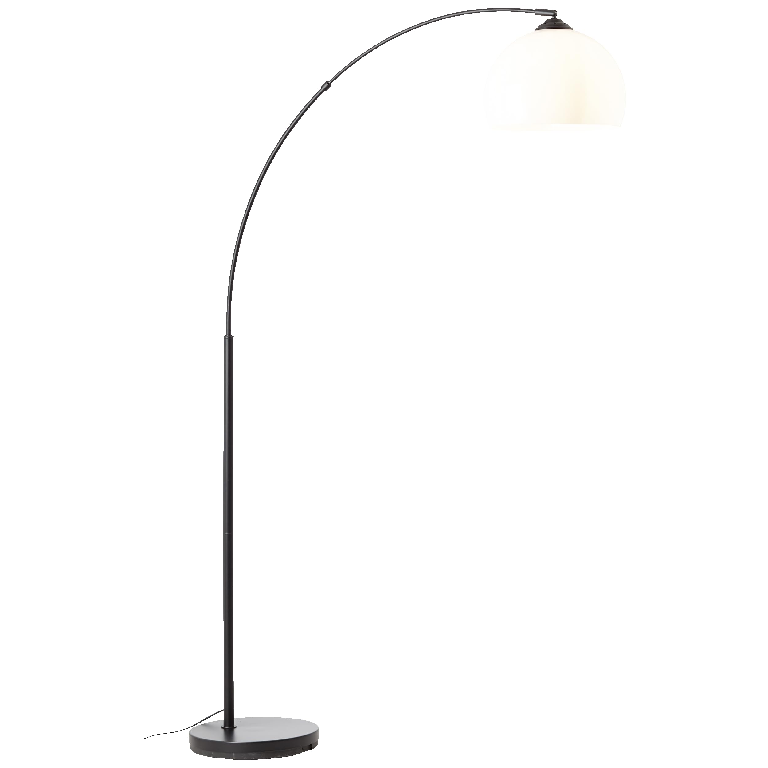 Lightbox Lampada ad arco 1,66 m di altezza, Ø 27 cm | lampada da terra decorativa con testa girevole e interruttore a pedale a pulsante | attacco E27 | lampada da lettura da salotto in