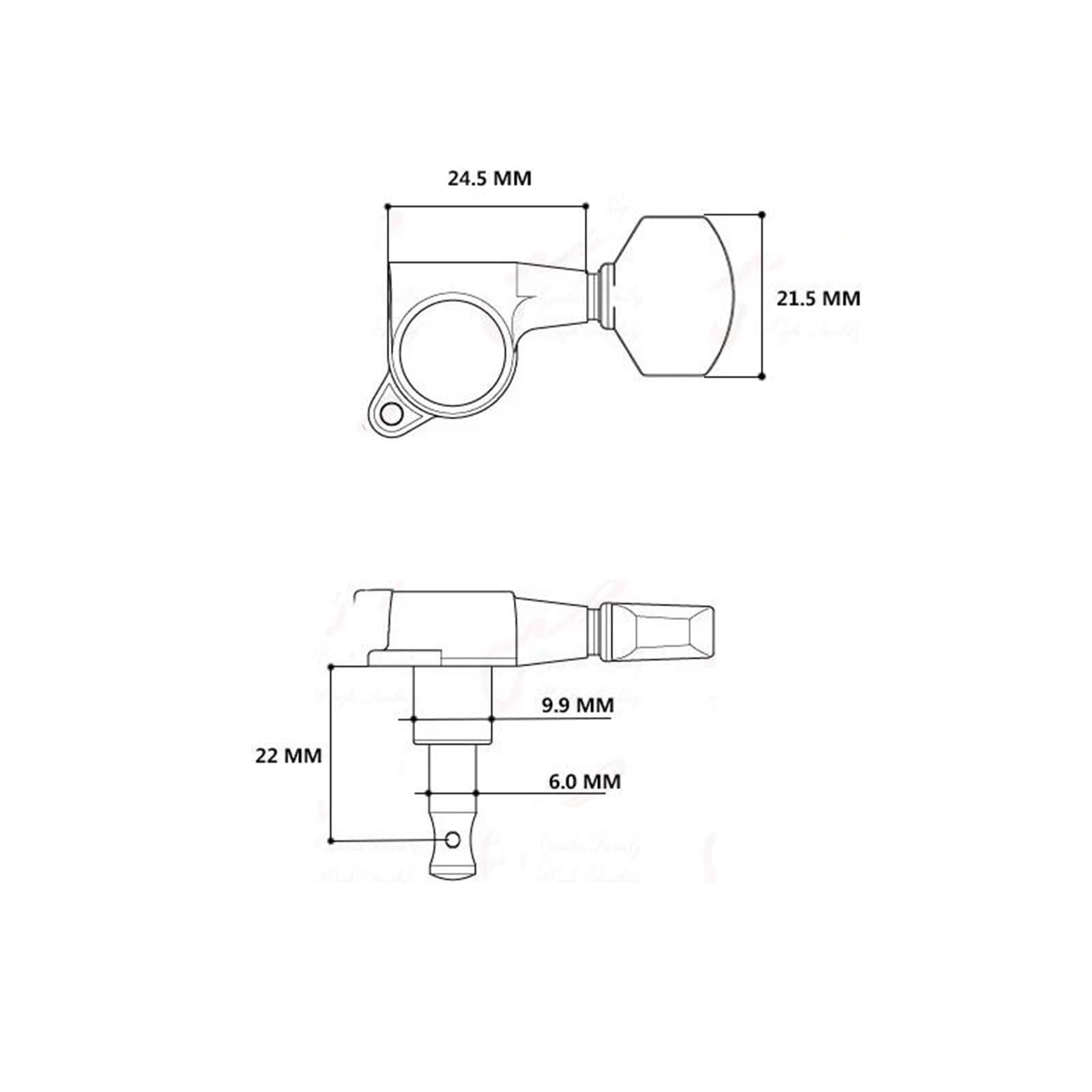 Guitar String Tuning Pegs 1 Set L3 R3 Locking Guitar Machine Heads Tuners(Gold)