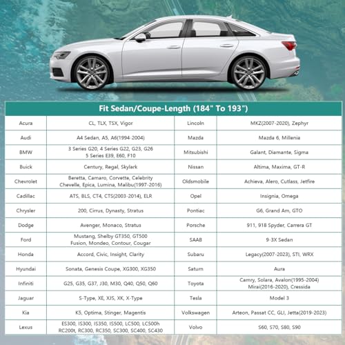 Image of GUNHYI Car Cover for Automobiles Waterproof All Weather, Universal Fit Chevrolet Camaro, Audi A4 /A5, Toyota Camry Solara, Lexus IS350, Mercedes-Benz C-Class, Volkswagen Passat, Nissan GT-R etc.