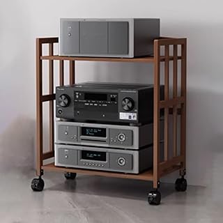 Height AdjustableRackModernMedia Stand Stereo & Corner TV Stand SpaceSing AudioVisual Shelving for Gaming CDs & More 22x30in Console