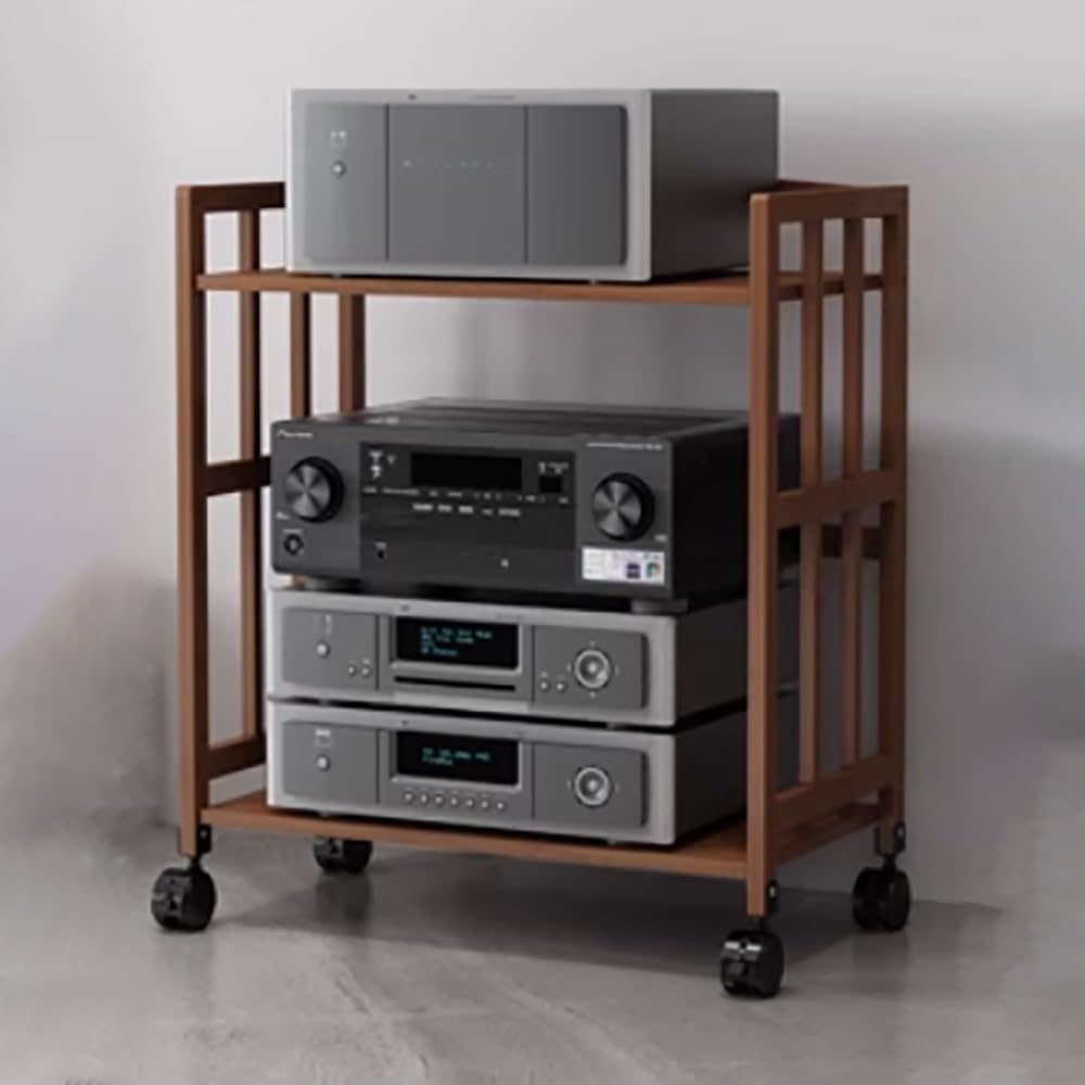 IEOWY Adjustable HiFi AV Rack - Modern Media Stand for Corner, TV, CD & Gaming, Stereo Cabinet Tower - 32"x36" Entertainment Shelving Unit, Stylish Audio-Visual Storage